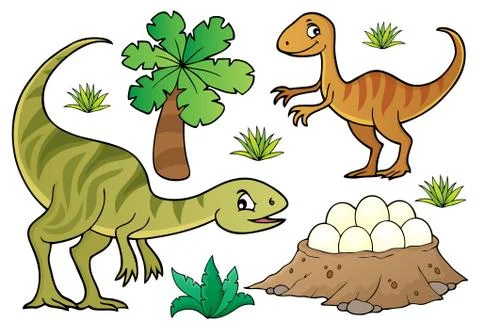 Dinosaur topic set 库存插图