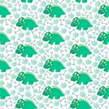 Dinosaur vector seamless pattern. Stock Illustration