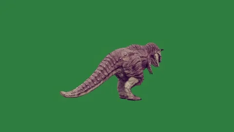 A dinosaur walking on green screen and is design colorful figure frame Stock Footage 337341745