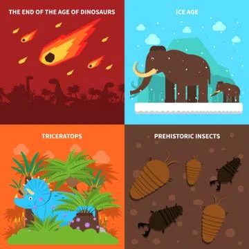 Dinosaurs Concept Set Stock Illustration