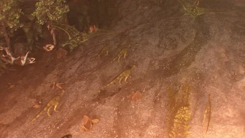 Dinosaurs escaping disaster Vidéo 245219287