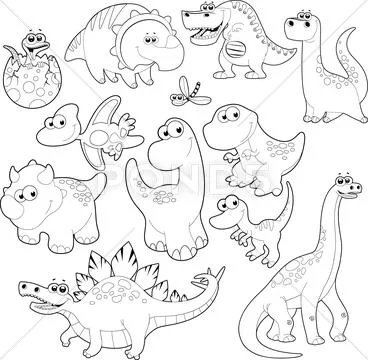 Dinosaurs family. Stock Illustration