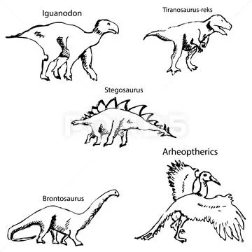 Dinosaur Illustration - Pencil Drawings of Animals