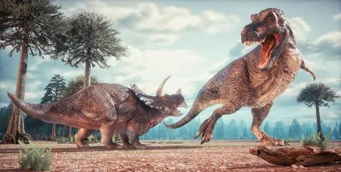 Dinosaurs in the nature. Illustrazione stock