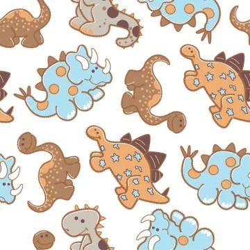 Dinosaurs repeat seemless Stock Illustration