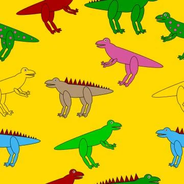 Dinosaurs seamless pattern. Illustrazione stock