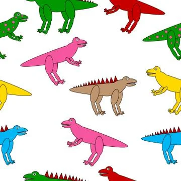 Dinosaurs seamless pattern. 스톡 일러스트