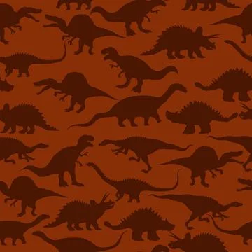 Dinosaurs seamless pattern A seamless pattern with dinosaur silhouettes Co... Fotos de archivo