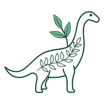 Dinosaurs stand line art vector art of illustration with white background Stock-Illustration