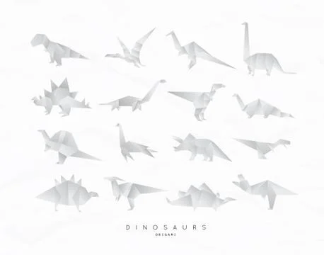 Dinosaurus origami set Stock Illustration