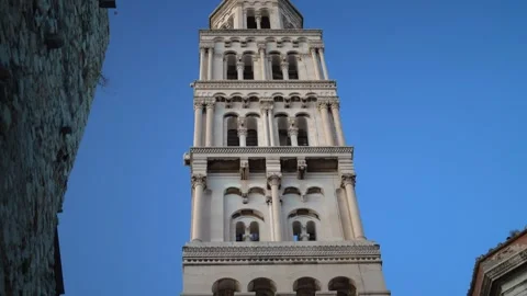 Diocletian Palace bell tower in Split. Stock Footage 336658745