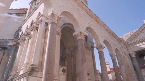 Diocletian's Palace columns, Split, Croatia Stock Footage 83711071