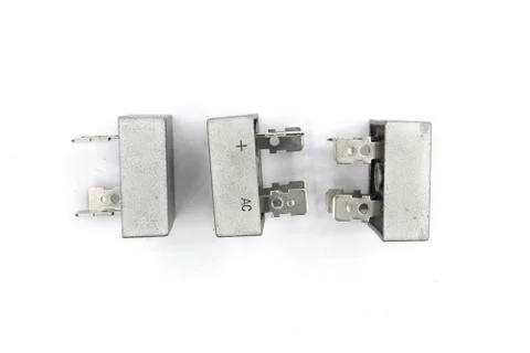 Diode bridge ,This Bridge Rectifier diode use for Power Supply. isolated on w Stock Photos
