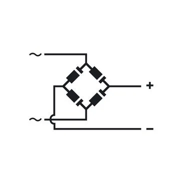 Diode bridge circuit vector illustration concept design Stock Illustration