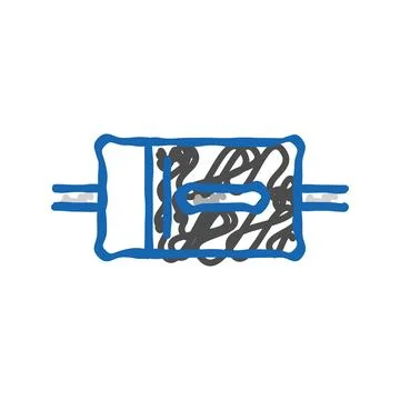 Diode electrical engineer icon doodle illustration Stock Illustration
