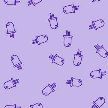 Diode electrical engineer line vector seamless pattern Stockillustratie