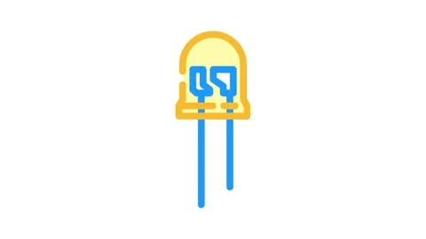 Diode electronic component color icon animation Stock Footage 327269915