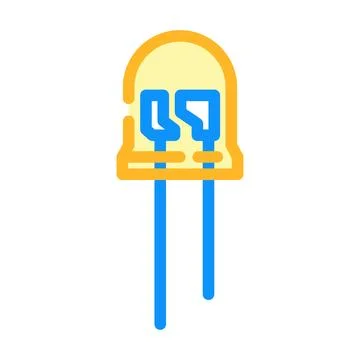 Diode electronic component color icon vector illustration Illustrazione stock
