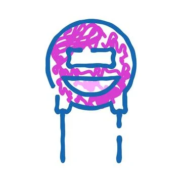 Diode electronic component doodle drawing icon Stockillustratie