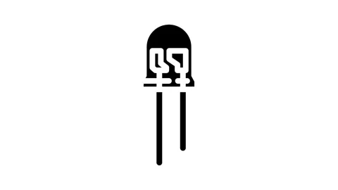 Diode electronic component glyph icon animation Stock Footage 326745433