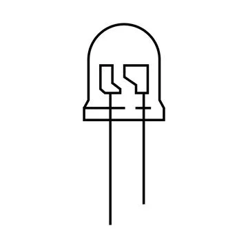 Diode electronic component line icon vector illustration Stock Illustration
