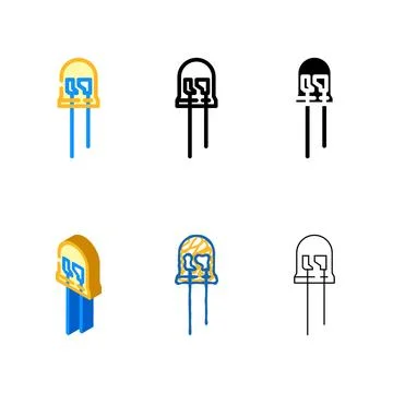 Diode electronic designs component color icon vector Stock Illustration