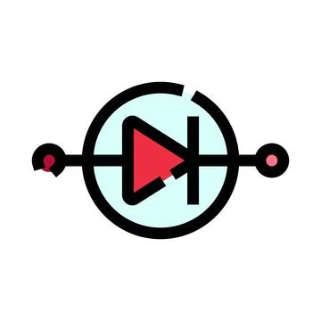 Diode electronic symbol indicating current direction Stock Illustration