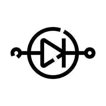 Diode electronic symbol indicating current flow direction Stockillustratie