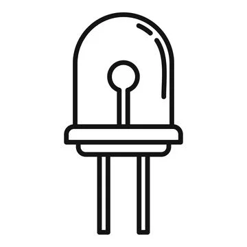 Diode element icon outline . Electric power Stock Illustration