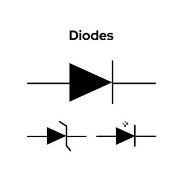 Diode Icon on White Background. Flat Vector Illustration. Stock Illustration