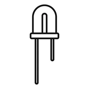 Diode indicator icon outline . Led light Stock Illustration