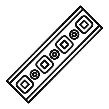 Diode led strip light icon outline . Chip smd Stock Illustration
