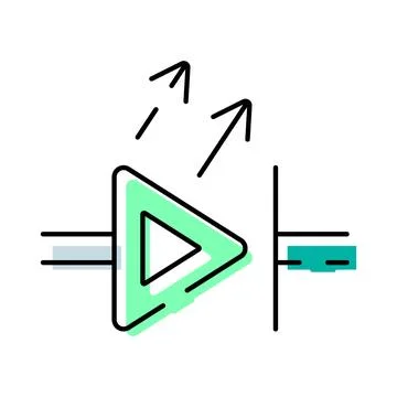 Diode light emitting electronic component symbol design Stock Illustration