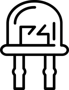 Diode Line Icon Design Stock Illustration