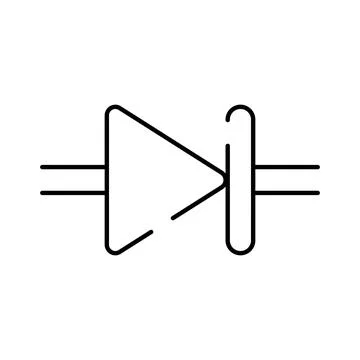 Diode semiconductor component symbol for electronics circuit Stock Illustration