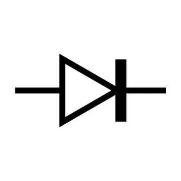 Diode symbol electronic circut components vector. Stock Illustration