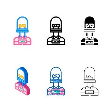 Diode testing electronics color designs icon vector Stockillustratie