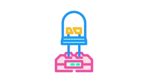 Diode testing electronics color icon animation Stock Footage 327267427