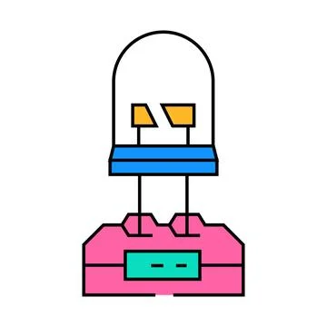 Diode testing electronics icon color illustration Stock Illustration