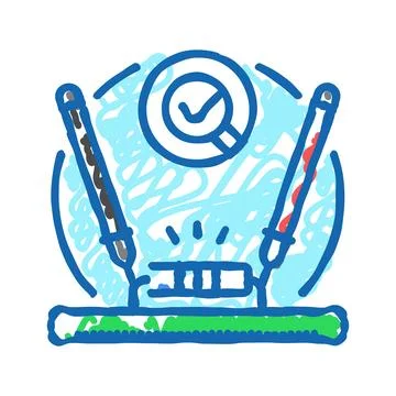 Diode testing electronics icon doodle illustration Stock Illustration