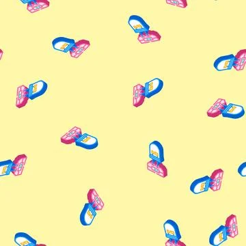 Diode testing electronics isometric icon seamless pattern Stockillustratie