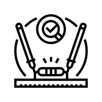 Diode testing electronics line icon vector illustration Stock Illustration