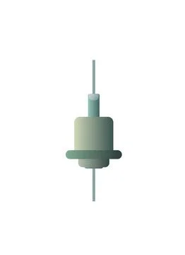 Diode with two contacts. Element for radio circuit. Object isolated on white  스톡 일러스트