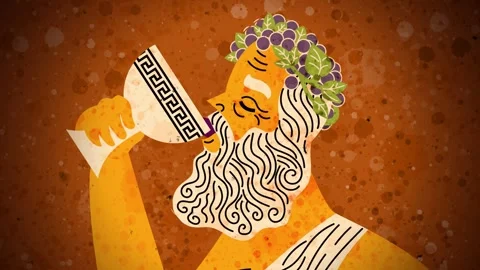 Dionysus drinking wine from a goblet 库存影片 342376964