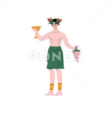 Dionysus Olympian Greek God, Ancient Greece Mythology Hero Vector ...