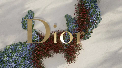 Dior Logo with flower background Stock Footage 220442713