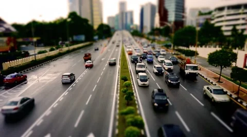 Diorama Tilt Shift Miniature Traffic Jalan TunRazak 01 Video stock 44404357