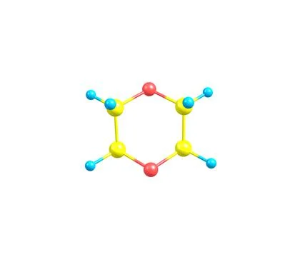 Dioxane molecule isolated on white Stock Illustration