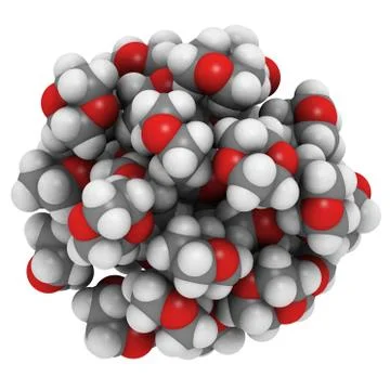 Dioxane molecules, liquid sphere model. Stock Illustration