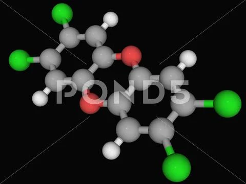 Dioxin tcdd molecule Stock Illustration